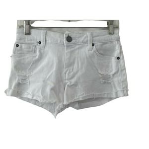 STS Blue Short Shorts Denim White Cutoffs Womens Size 24 Distressed
